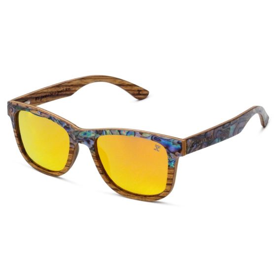 Cirque Wayfinder - Abalone Wooden Sunglasses Orange