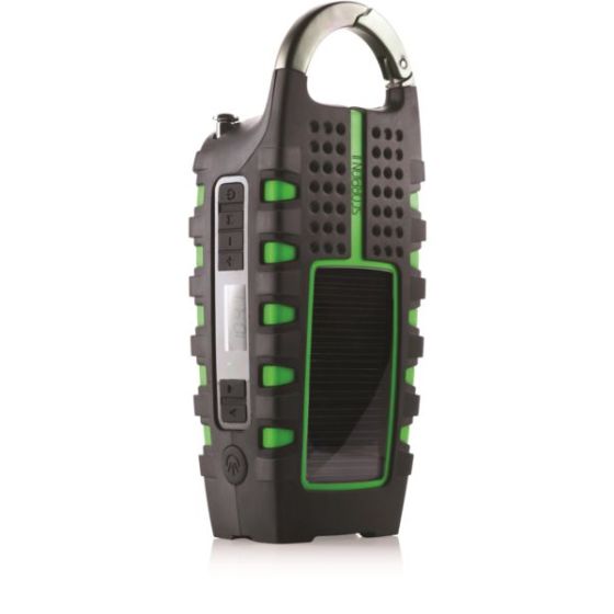 Rugged Multipowered Portable Emergency Weather Radio & Flashlight