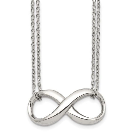 Stainless Steel Polished Two Strand Infinity 18