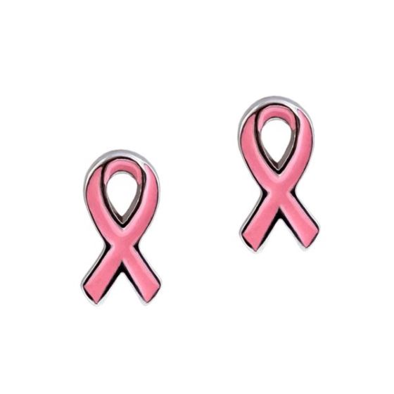 Joyful Sentiments Pink Cancer Ribbon Earrings