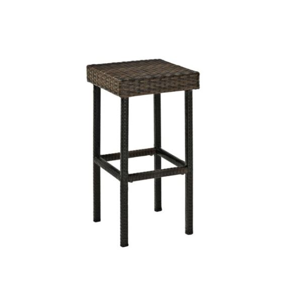 Palm Harbor 2Pc Wicker Backless Outdoor Bar Stool Set