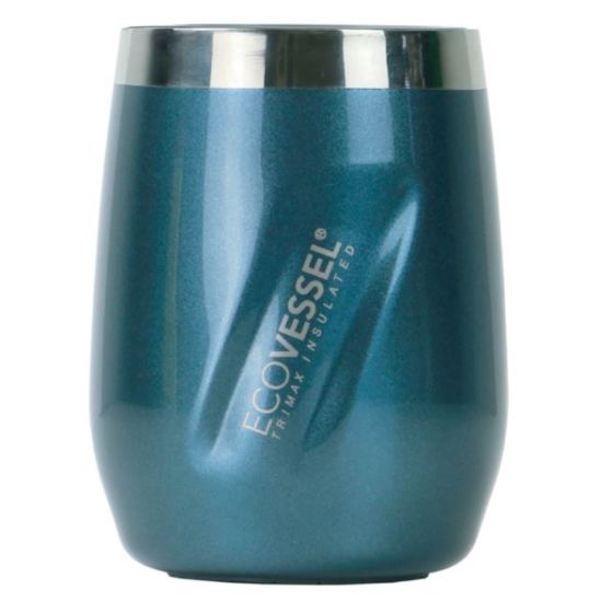 EcoVessel Port 10 oz TriMax Triple Insulated Wine Cup/Rocks Glass w/Tritan Lid - Black