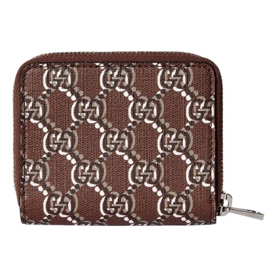 Gucci GG Shadow Brown Zip Around Small Card Wallet