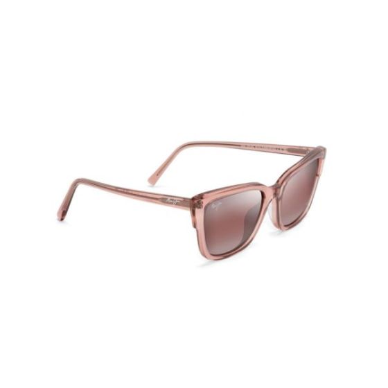 Kou Polarized Sunglasses Translucent Pink Frame Maui Rose Lens