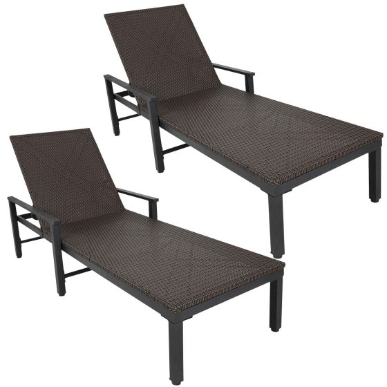 Biscayne Wicker 2pc Chaise Lounge Set