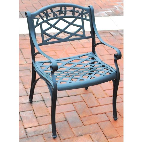 Sedona Cast Aluminum Arm Chair in Charcoal Black (Set of 2)