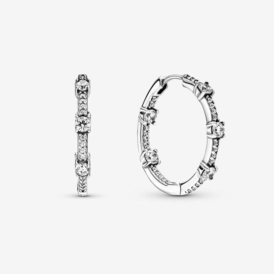 Sparkling Pav Bars Hoop Earrings