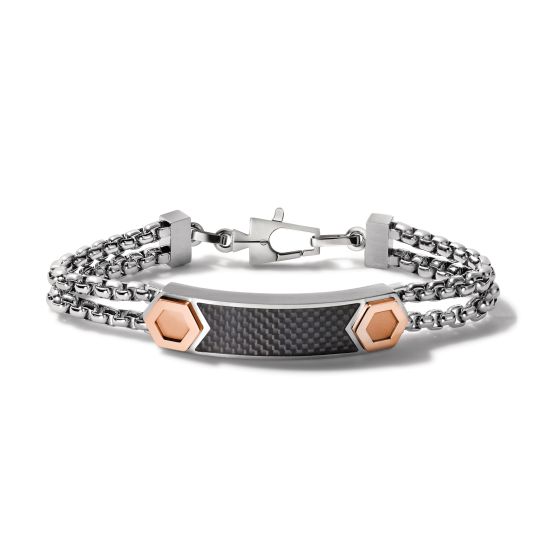 ID Bracelet: Latin Grammy - Double Box Chain Two-Tone - Medium