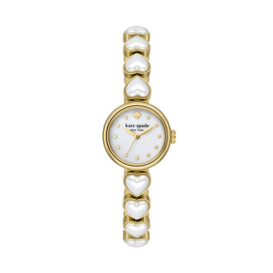 Ladies Monroe Heart Pearl Bracelet Watch White Mother-of-Pearl Dial