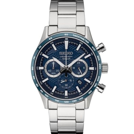 Seiko Essentials SS Chronograph Blue Dial, SS bracelet