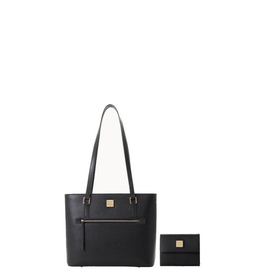 Saffiano Shopper and Small Flap Wallet Set