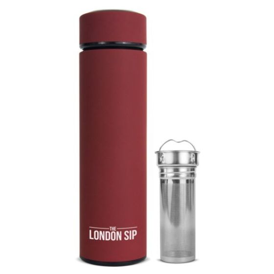 London Sip - 16oz Tea Infuser Bottle, Red