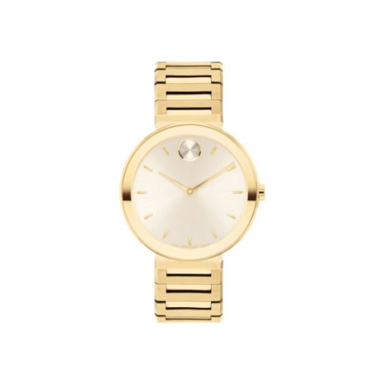 Ladies' Bold Horizon Gold-Tone Stainless Steel Watch Pale Gold Dial