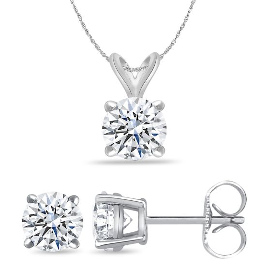 Bright White Round Lab Grown Diamond Set  in 14K Rose Gold 1.50ct, Color-FG, Clarity-VS SI