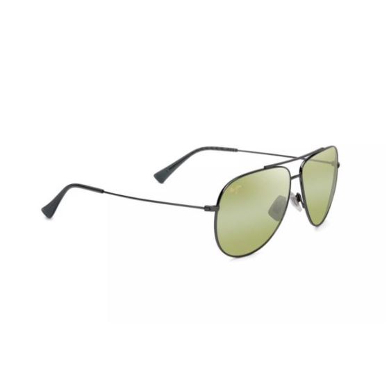 Hau'oli XL Polarized Sunglasses Shiny Dark Ruthenium Frame Maui HT Lens