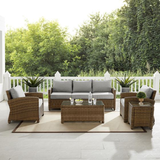 Bradenton 5Pc Outdoor Wicker Sofa Set