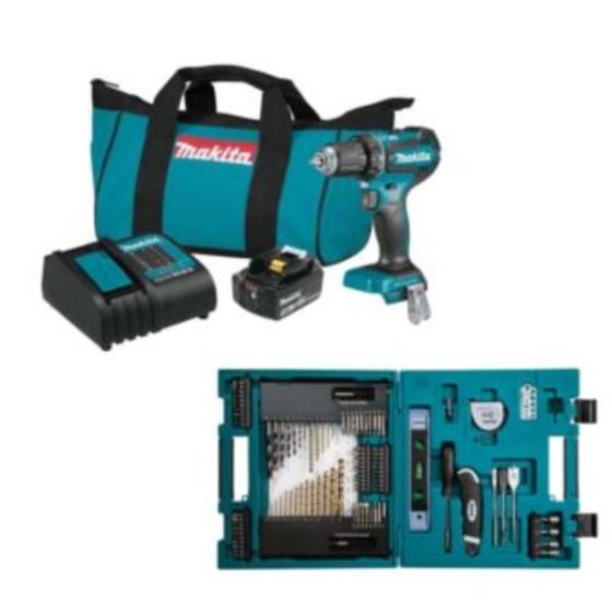 18V LXT Lithium-Ion Brushless Cordless Driver-Drill Kit w/ 104 pc. Metric Bit and Hand Tool Set