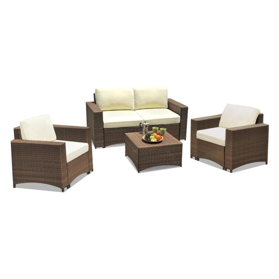 Studio Shine Loveseat w/2 Armchairs & Coffee Table Set