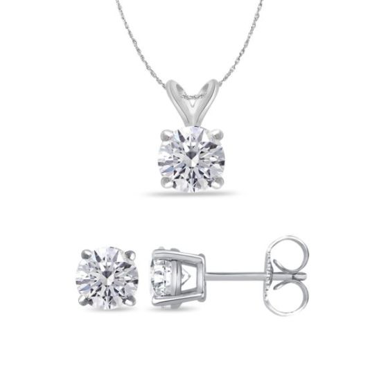 Bright White Round Lab Grown Diamond Set  in 14K White Gold 0.20ct, Color-FG, Clarity-VS