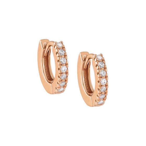 CZ Mini Huggie Earring Size 12 MM