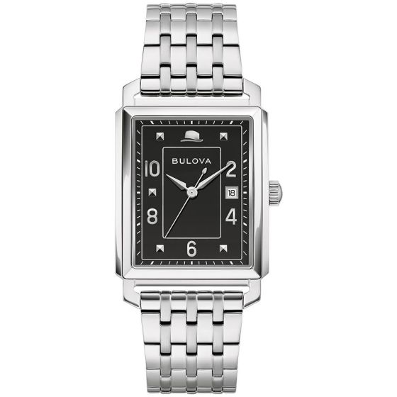 Men's Frank Sinatra Stainless Steel Bracelet watch, Black MOP dial