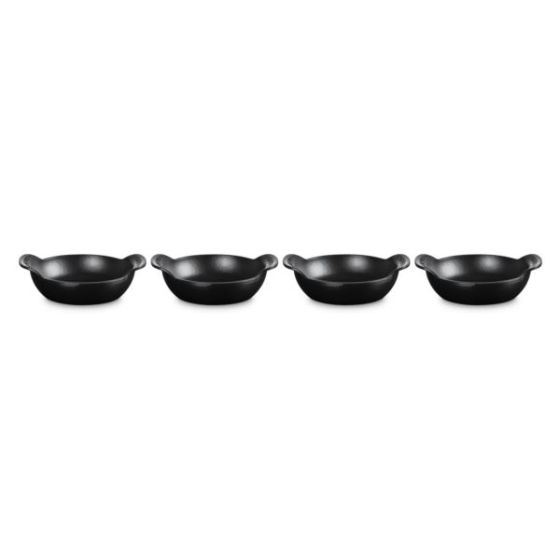 Set of 4 Gourmand Cast Iron Mini Oval 0.3qt Braisers Licorice