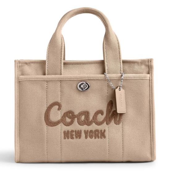 Canvas Cargo Tote 26  Natural/Silver