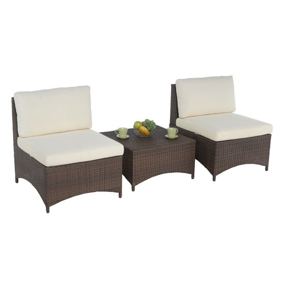 Studio Shine 2 Armless Chairs w/Coffee Table Set