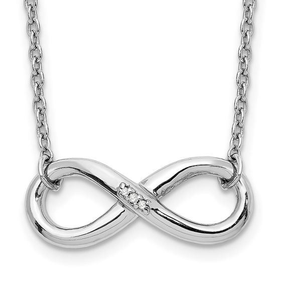 White Ice Sterling Silver RH Plated White Ice Infinity Diamond 18