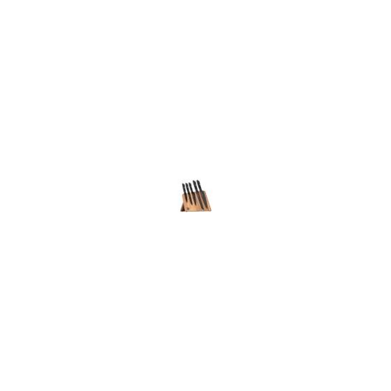 Matte black silicone resin coating is stain-and corrosion-resistant. Made from high quality stainless steel. Balanced single piece stamped construction. Comfortable handles with decorative rivets. Exposed stainless-steel edge for razor-sharp slicing. BPA-