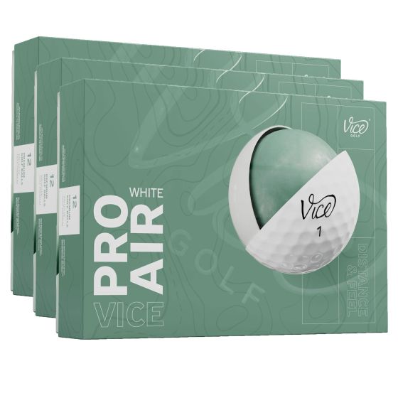 The Vice Pro Air is designed to maximize distance while maintaining control and feel. Featuring the lowest spin in the Vice Pro family, it delivers exceptional distance with a slightly higher launch for a steep landing angle, ensuring precision on approac