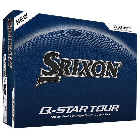 Srixon Q Star Tour 6 golf balls feature a 3 piece construction with a thin premium urethane cover made with Biomass and Spin Skin+ coating for increased greenside spin and control. A lower compression core delivers softer feel while maintaining strong dis