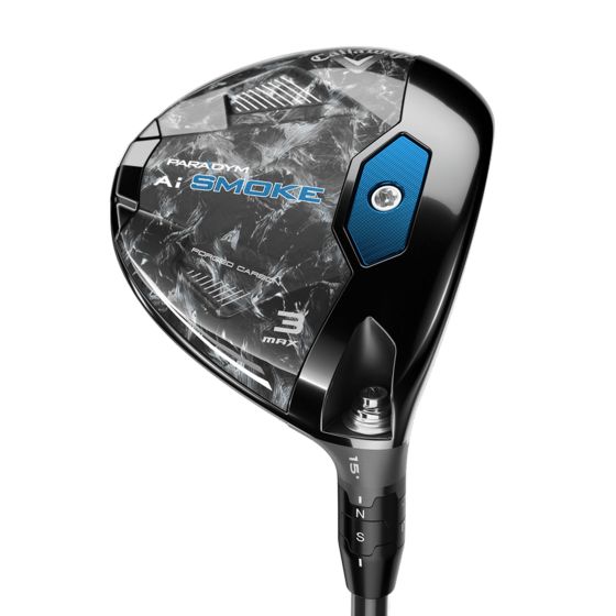The Callaway Paradym Ai Smoke Max Fairway Wood features an Ai Smart Face designed from thousands of real swings to optimize launch, spin, and consistent ball speed across the face. A refined Carbon Chassis repositions 24 grams, with 12 grams low forward a