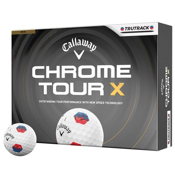 Callaway Chrome Tour X TruTrack 26 White Golf Balls deliver tour level performance with visual roll feedback and alignment. A Tour Fast mantle and optimized core and layer system increase ball speed and distance, while the aerodynamic pattern promotes con