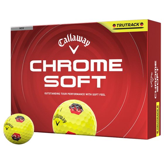 Callaway Chrome Soft TruTrack 26 Yellow Golf Balls combine tour level performance with enhanced visibility and roll feedback. A Tour Fast mantle and optimized core and layer system promote faster ball speeds and longer distance, while the aerodynamic patt