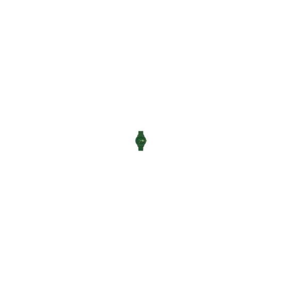 Lacoste L.12.12 Move. Lacoste zooms in on the iconic design elements of the Lacoste.12.12 to deliver a statement-making new edition defined by supersized details: the Lacoste.12.12 Hero.  48MM Green TR90 Case. Green Dial with a large Lacoste logo at 3:00.