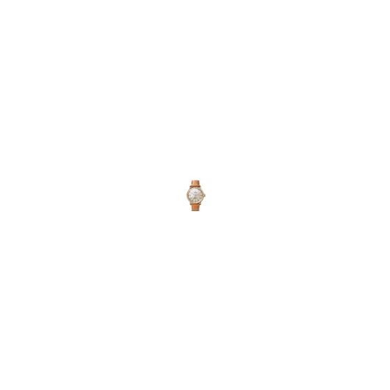 Every detail of this Runwell watch was engineered to be worn years to come. Argonite 705 quartz movement provides high-accuracy timing. Tan leather strap with traditional buckle closure. White Mother-of-Pearl dial with gold-tone Arabic numerals and three 