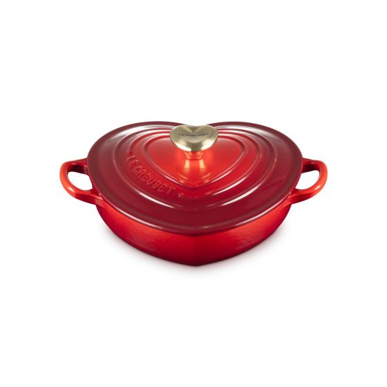 Enameled cast iron delivers superior heat distribution and retention. Requires no seasoning. Durable enamel resists dulling staining chipping and cracking. Light colored smooth interior enamel allows easy monitoring of cooking progress. Tight-fitting lids