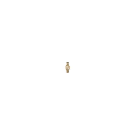 Olivia Burton Grosvenor Ladies. 28mm Gold Plated Steel case. Gold Plated steel multi link Bracelet with push button deployment. Light Gold dial crystal framed Dial with North Star. Mineral Crystal. Quartz Movement. Water Resistant to 3 ATM.