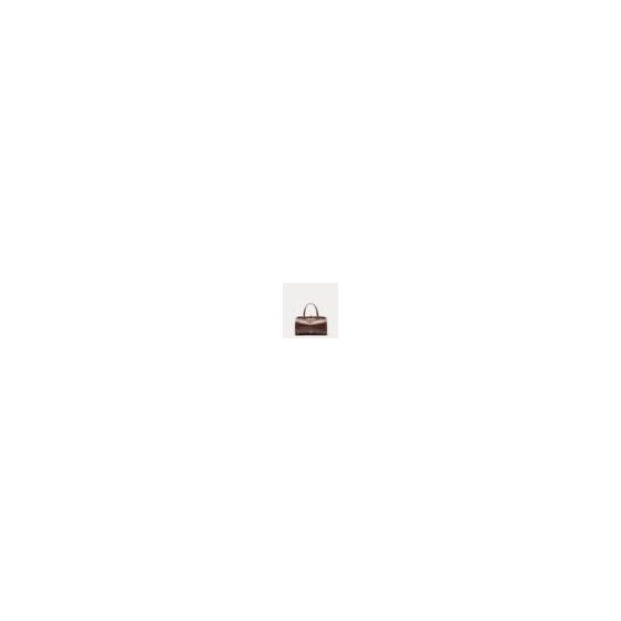 This small barrel-shaped handbag is crafted with an outer made of 100% leather and a 100% polyester lining for durability and a refined finish. It features a secure clasp closure and includes a chain addition for added style. Designed with short top handl