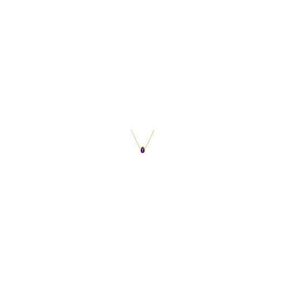 Celebrate meaningful color with this 14K Yellow Gold Pear Amethyst Birthstone Necklace, featuring a vibrant pear-shaped amethyst totaling 0.50. Set in warm, polished 14K yellow gold, the pendant offers a soft pop of purple that feels both timeless and mod