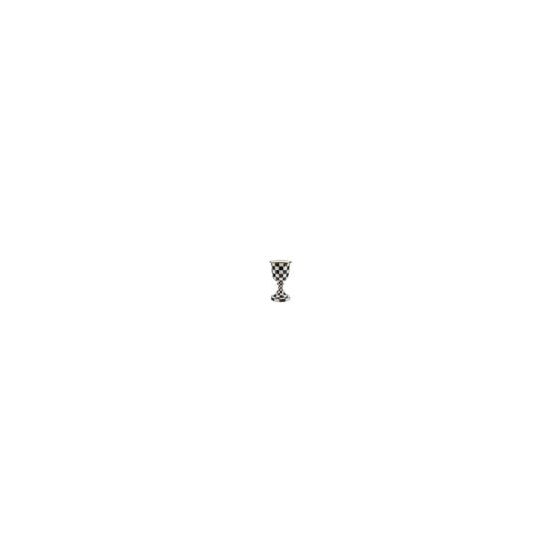 No matter the bouquet, our Enamel Pedestal Vase shines. The curvy, elevated silhouette is dressed to impress in hand-painted checks and rimmed in bronzed stainless steel. 6.75