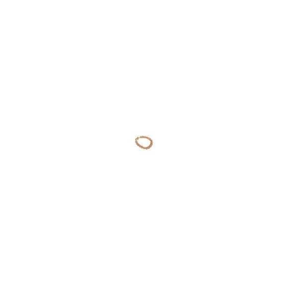 This bracelet is , composed of a single strand of round, peach-colored pearls. Each pearl is nearly uniform in size and shape, with a high-quality luster that reflects light beautifully. The pearls display a soft, warm hue ranging from delicate pinkish-or