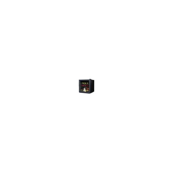 The BLACK+DECKER wine fridge hold 14 bottles of wine. It is freestanding and has 1 chrome full-width wine rack, a full-width flat shelf and chrome bottom compartment rack to prevent rolling.14 BOTTLE STORAGE: Store up to 14 bottles of your favorite vino, 