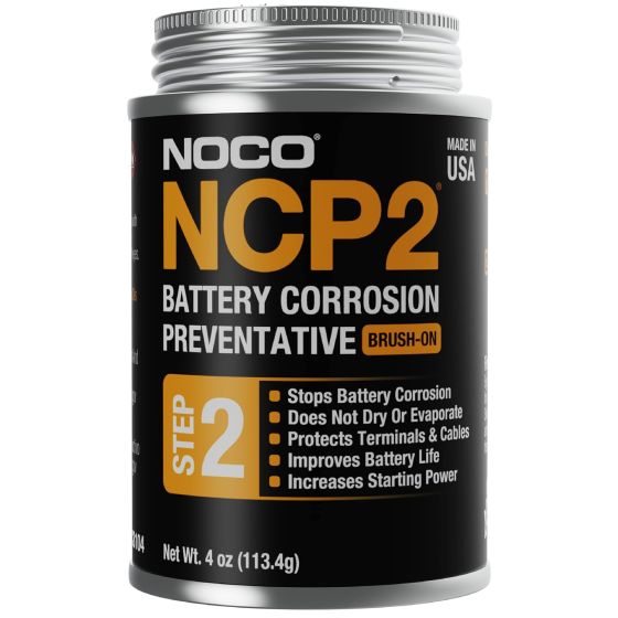The CB104 NCP2 Battery Corrosion Preventative compound is formulated to make all surfaces impenetrable to corrosion-causing acid fumes, which reduce battery life and cranking ability. Its oil based formula applies a viscous protection seal that does not d