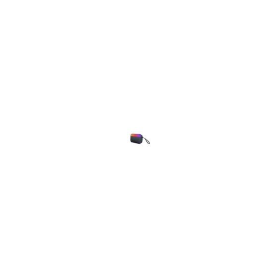 This ultra slim LED speaker delivers big sound in a travel friendly design made to go anywhere. Lightweight and easy to carry with a built in strap, it streams high fidelity audio seamlessly from your smart device. Four dynamic multicolor light modes add 