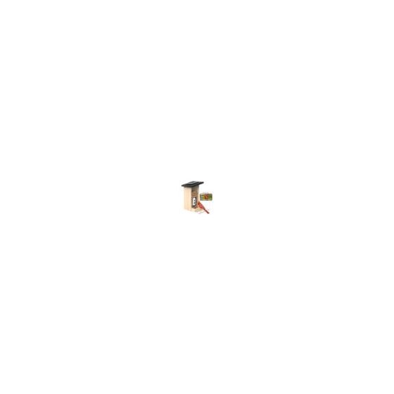 This smart solar bird feeder combines eco friendly design with real time bird watching. Made from durable fir wood with a waterproof sloped roof and adjustable solar panel, it features a 1080P wide angle camera, AI bird identification, and two way audio. 
