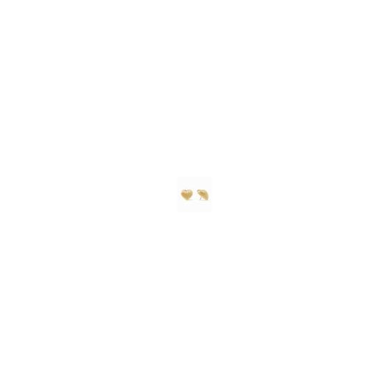 The Julie Vos Puffy Heart Statement Studs are a symbol of love and timeless romance. Crafted in 24k gold plating, these three-dimensional golden hearts feature a fluted texture, giving them a vintage-inspired charm. Designed to make a bold yet sentimental