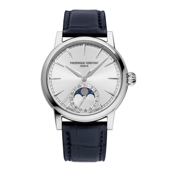 Frederique Constant's flagship Classic Moonphase Date Manufacture is restrained, elegant and contemporary, staying true to its traditional DNA even as the collection expands to include three new 40mm variations endowed with the new Classic steel case. Des