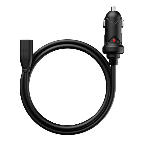 The NOCO GBC011 65W GBX 12V Car Charger connects directly to the NOCO Boost X jump starter's USB-C IN/OUT ports. Easily charge all Boost X models including the GBX45, GBX55, GBX75, and GBX155 through 12-volt and 12-volt mini auxiliary ports in a fraction 